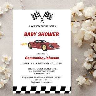 Race Car Boy Baby Shower Invitation