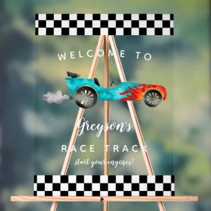 Race Car Boy Birthday Party Sign