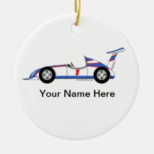 Race Car Ceramic Tree Decoration