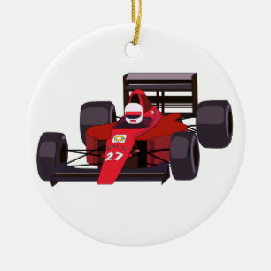 Race Car Ceramic Tree Decoration
