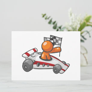 Race Car Chequered Flag Invitations