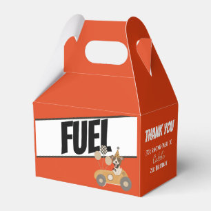 Race Car Dog Boys Birthday Party Fuel Favour Box