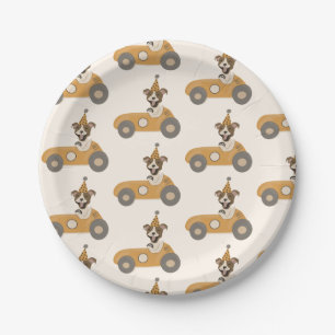 Race Car Dog Boys Birthday Party  Paper Plate