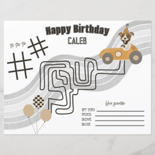 Race Car Dog Reversible Colouring Activity Page