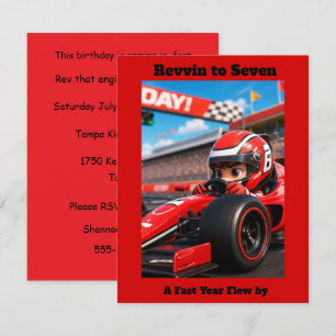 Race Car Driver Birthday Party Digital Download Invitation