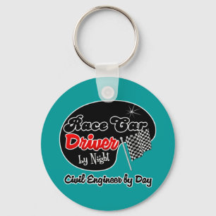 Race Car Driver by Night Civil Engineer by Day Key Ring
