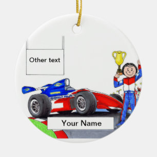 Race Car Driver, Indy - Female Ceramic Tree Decoration