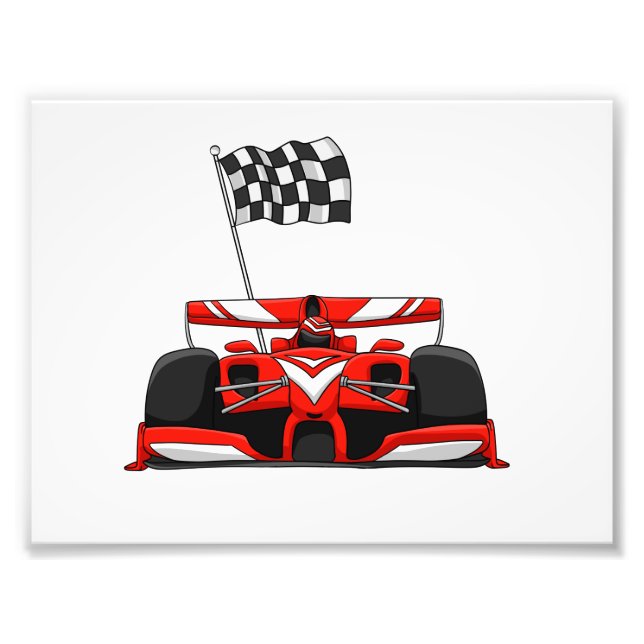Race car extreme cartoon |Choose background colour Photo Print (Front)