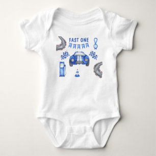 Race Car First Birthday Party Baby Bodysuit