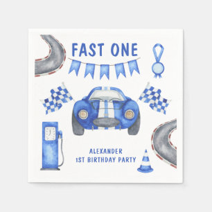 Race Car First Birthday Party  Napkin