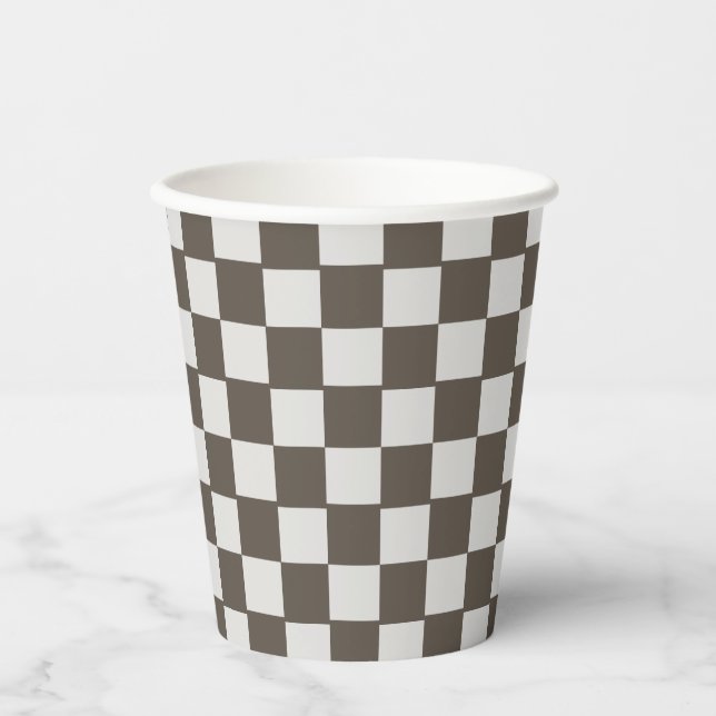 Race Car flag check Birthday Paper Cups (Front)