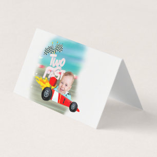Race Car Food Label Two Fast Birthday Business Card