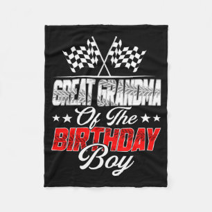 Race Car Great Grandma Of The Birthday Boy Racing  Fleece Blanket