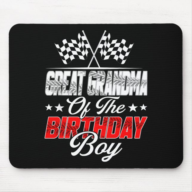 Race Car Great Grandma Of The Birthday Boy Racing  Mouse Mat (Front)