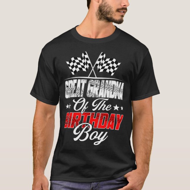 Race Car Great Grandma Of The Birthday Boy Racing  T-Shirt (Front)