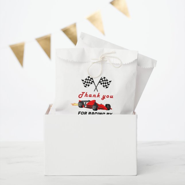 Race Car Growing up Two fast Boy 2nd Birthday Favour Bags (Party)