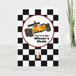 Race Car Happy 1st Birthday Card