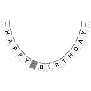 Race Car Happy Birthday Party Decor Bunting