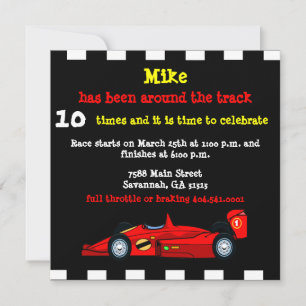 Race Car Invitation