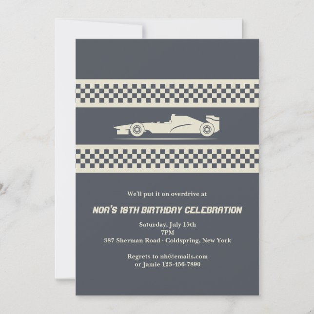 Race Car Invitation (Front)