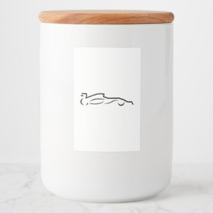Race Car Line Drawing Silhouette Food Label