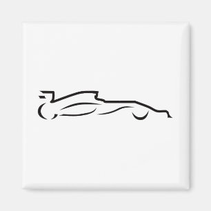 Race Car Line Drawing Silhouette Magnet