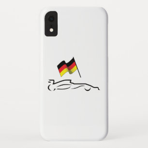 Race Car Line Drawing with German Flag iPhone XR Case