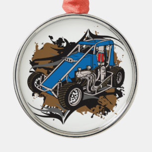 Race Car Metal Tree Decoration
