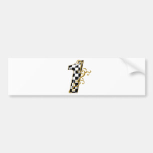 race car number 1 bumper sticker