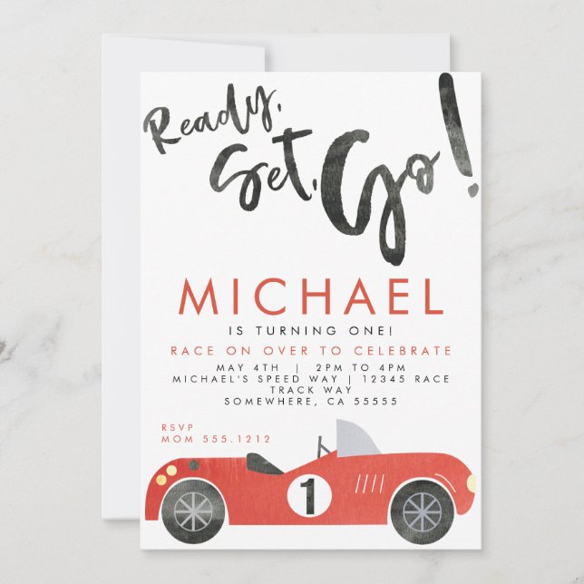 RACE CAR PARTY INVITE (Front)