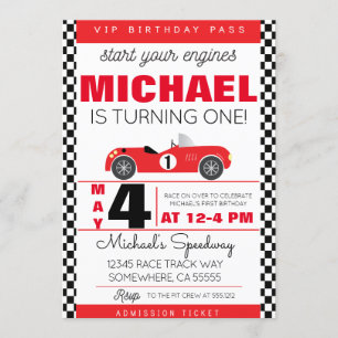 RACE CAR PARTY INVITE