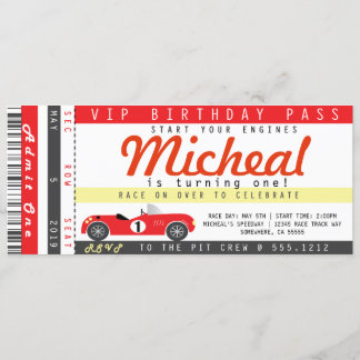 RACE CAR PARTY INVITE