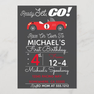 RACE CAR PARTY INVITE