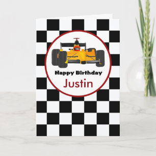 Race Car Personalised Birthday Card