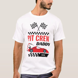 Race car pit crew daddy racing birthday matching T-Shirt