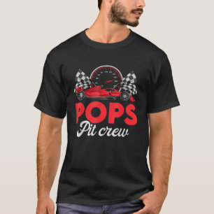 Race Car Pops Of The Birthday Boy Pops Pit Crew  T-Shirt