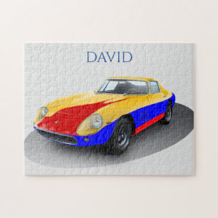 RACE CAR PUZZLE.  Personalised name. Jigsaw Puzzle