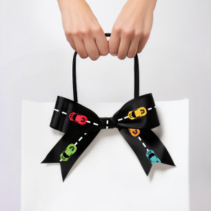 Race Car Race Track Black Satin Ribbon