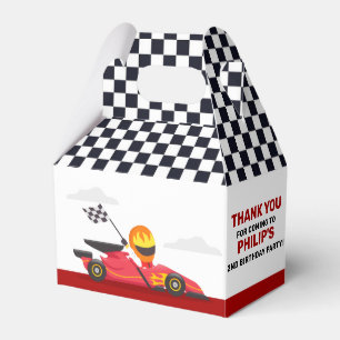 Race Car Racing Birthday Party Checkered Favour Box