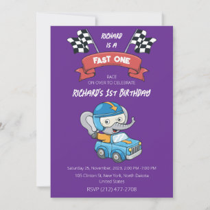 Race Car Racing Kid's Birthday Theme Invitation
