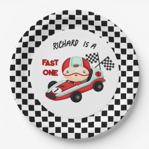 Race Car Racing Kid's Birthday Theme Paper Plate