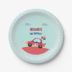 Race Car Racing Kid's Birthday Theme Paper Plate