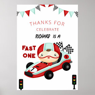 Race Car Racing Kid's Birthday Theme Poster