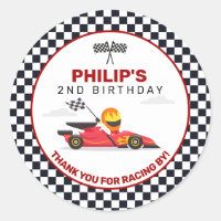 Race Car Racing Two Fast Boy Birthday Thank You