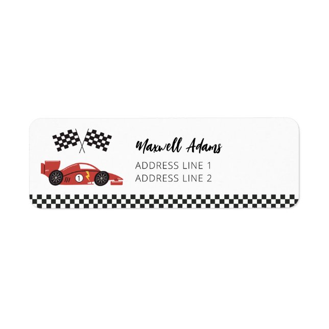 Race Car Return Address Stickers (Front)