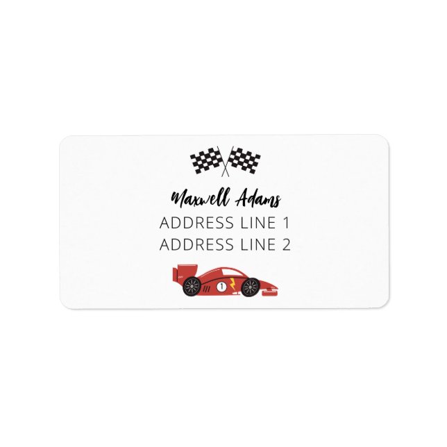Race Car Return Address Stickers (Front)