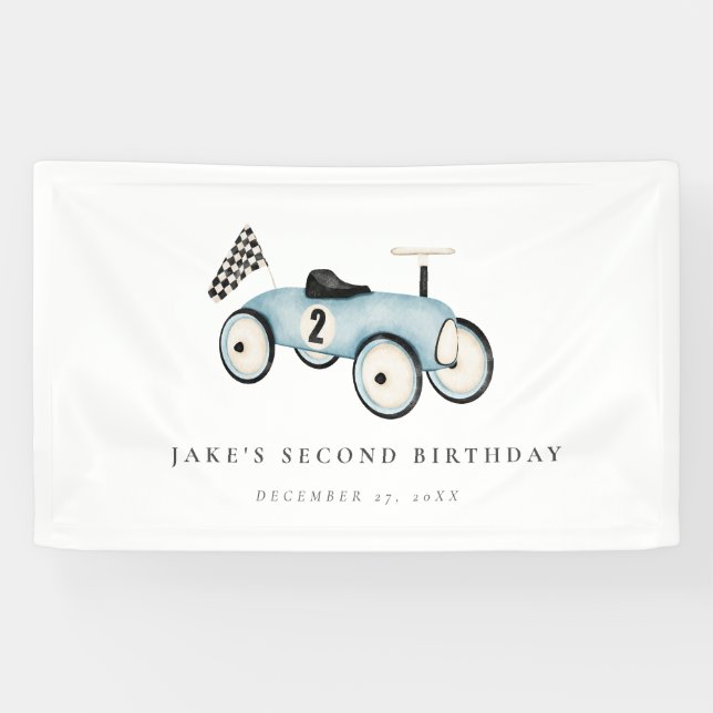 Race Car Ride On 2nd Birthday  Banner (Horizontal)