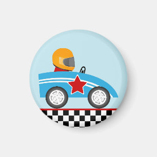 Race Car round magnet