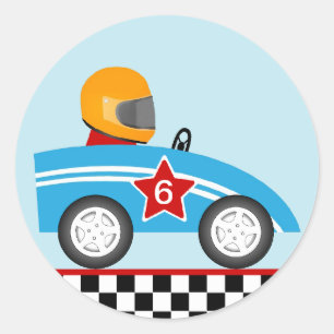 Race car round sticker customise