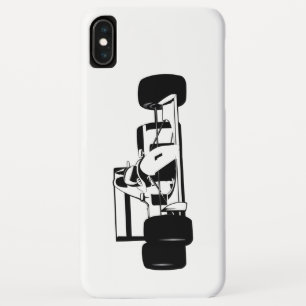Race Car Silhouette black and white iPhone XS Max Case